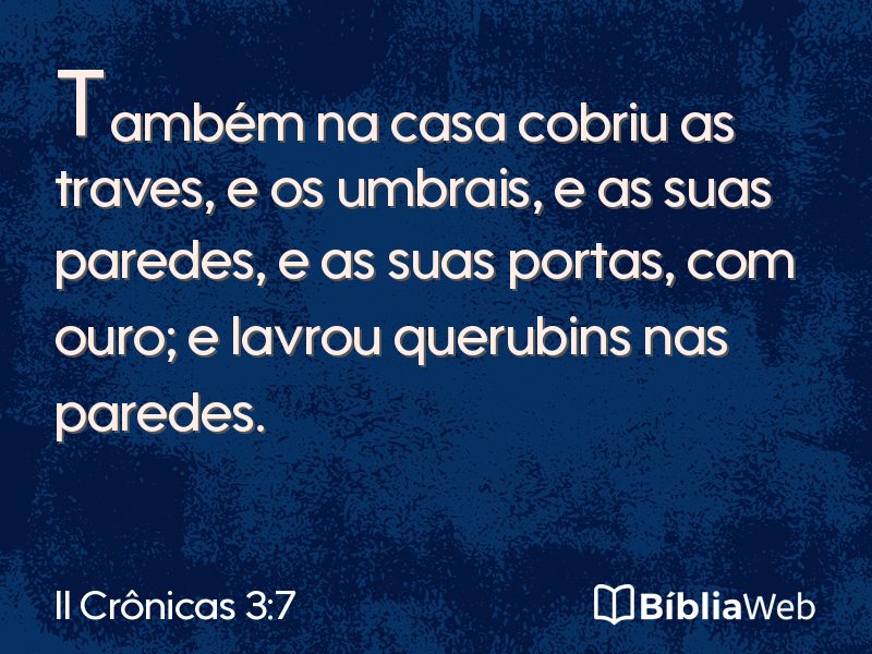 II Crônicas 3:7 em imagem para compartilhar