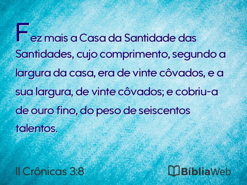 II Crônicas 3:8 em imagem para compartilhar