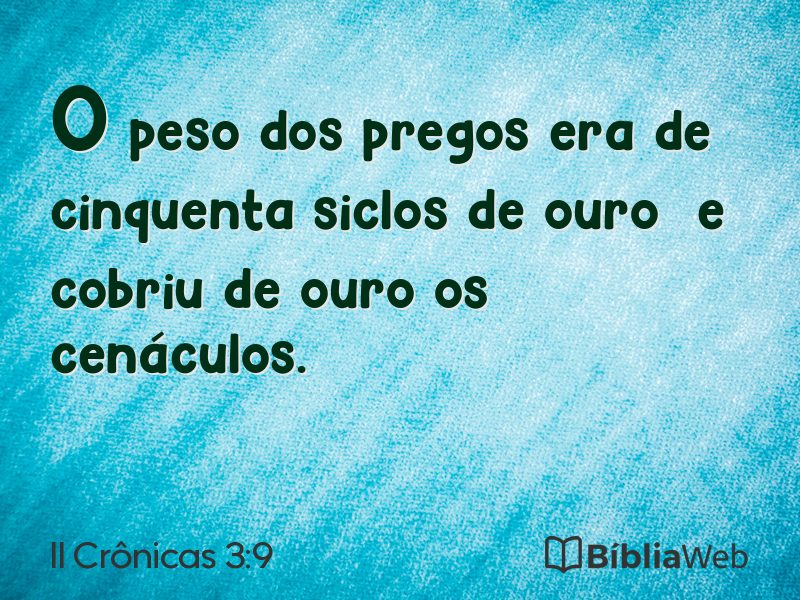 II Crônicas 3:9 em imagem para compartilhar