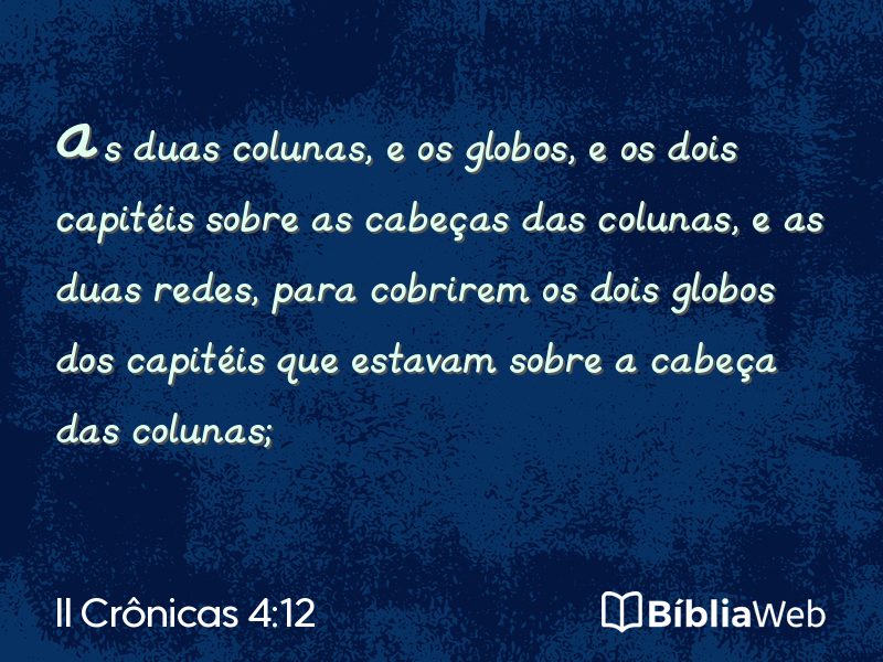 II Crônicas 4:12 em imagem para compartilhar