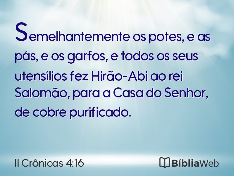 II Crônicas 4:16 em imagem para compartilhar