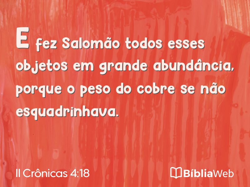 II Crônicas 4:18 em imagem para compartilhar