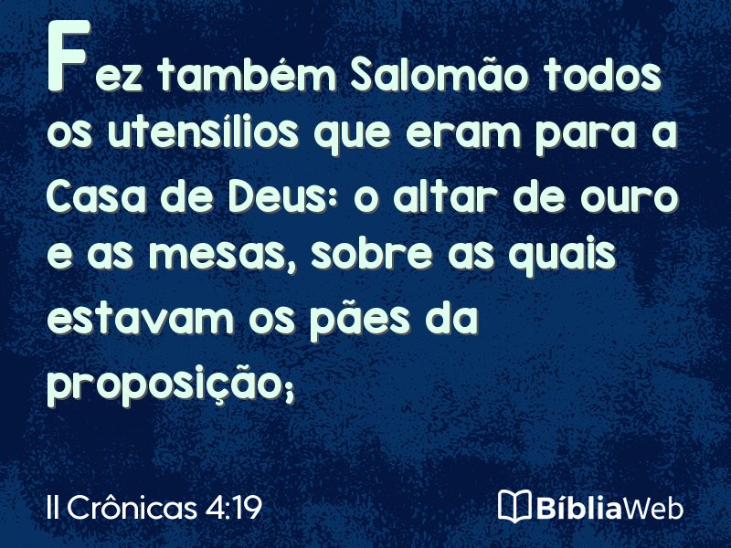 II Crônicas 4:19 em imagem para compartilhar