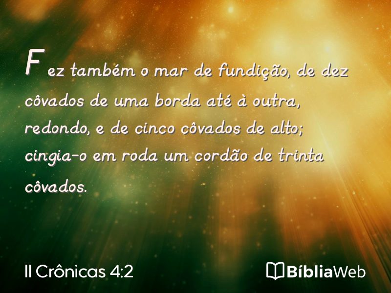 II Crônicas 4:2 em imagem para compartilhar