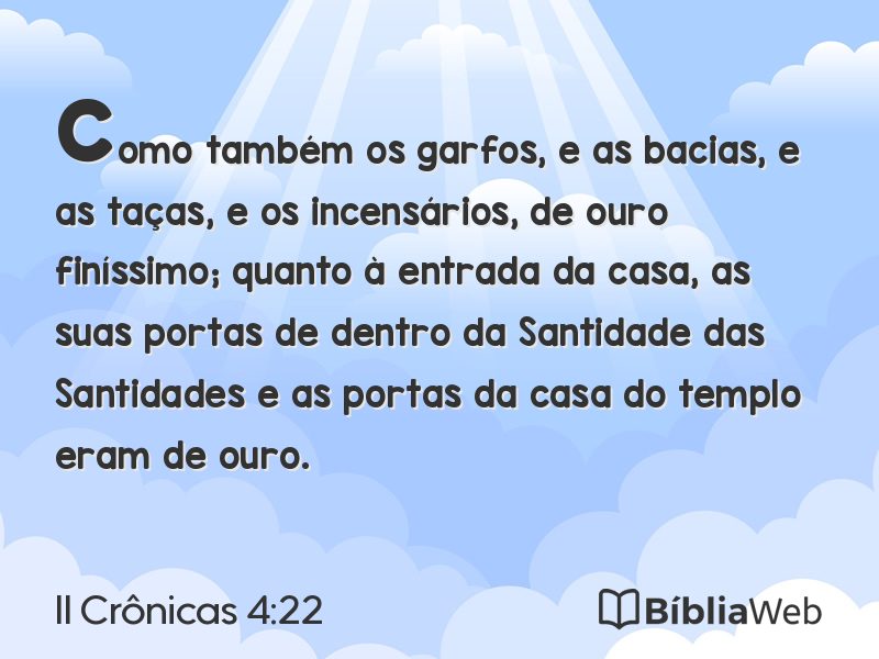 II Crônicas 4:22 em imagem para compartilhar
