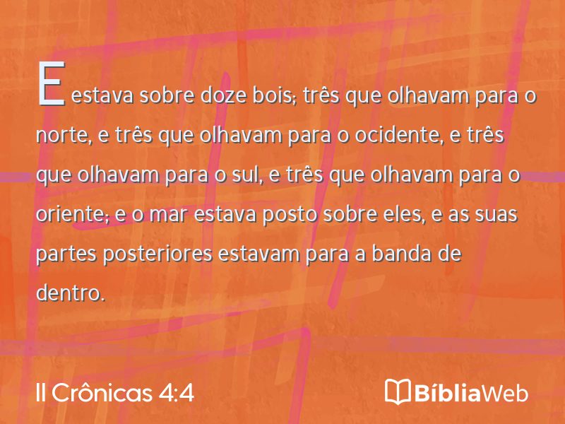 II Crônicas 4:4 em imagem para compartilhar