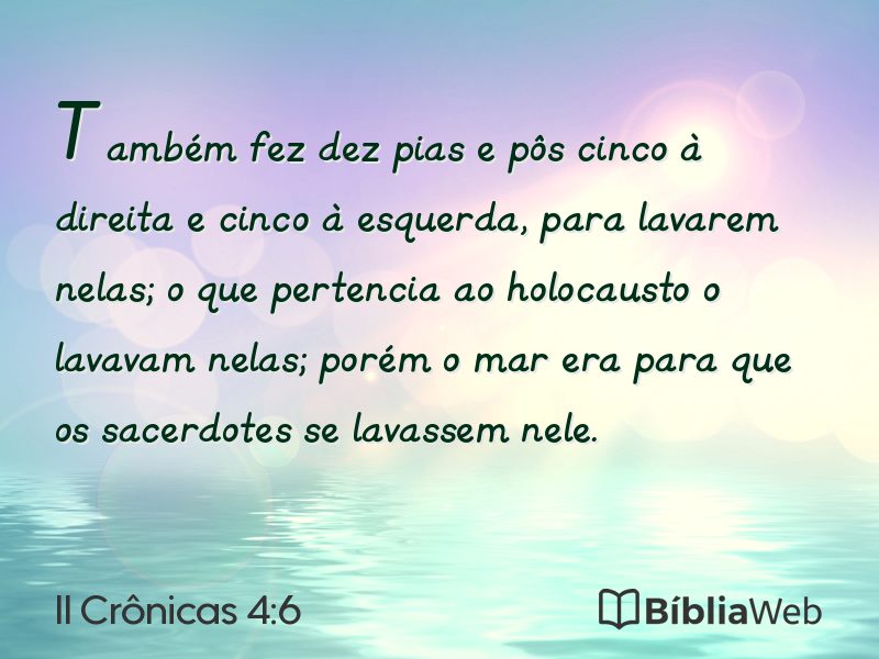 II Crônicas 4:6 em imagem para compartilhar