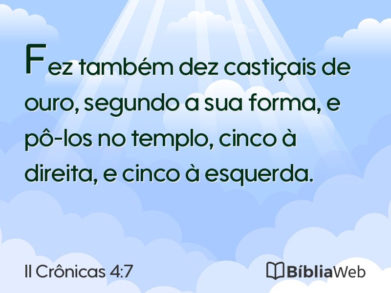 II Crônicas 4:7 em imagem para compartilhar