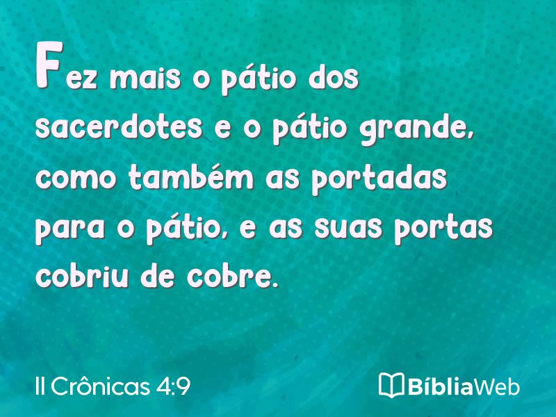 II Crônicas 4:9 em imagem para compartilhar