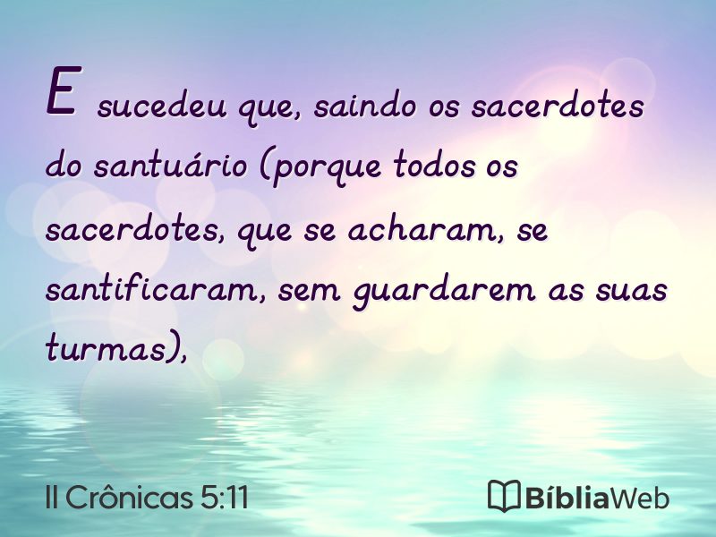 II Crônicas 5:11 em imagem para compartilhar