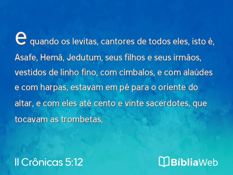 II Crônicas 5:12 em imagem para compartilhar