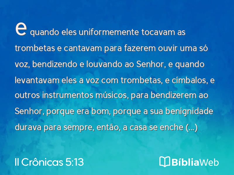 II Crônicas 5:13 em imagem para compartilhar