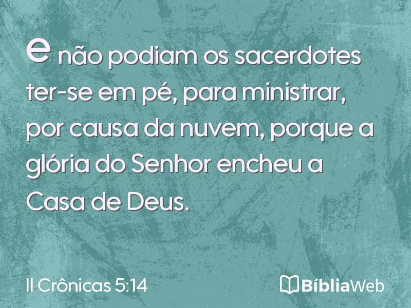 II Crônicas 5:14 em imagem para compartilhar