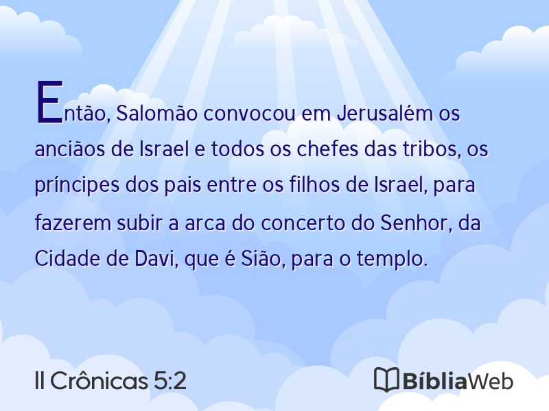 II Crônicas 5:2 em imagem para compartilhar