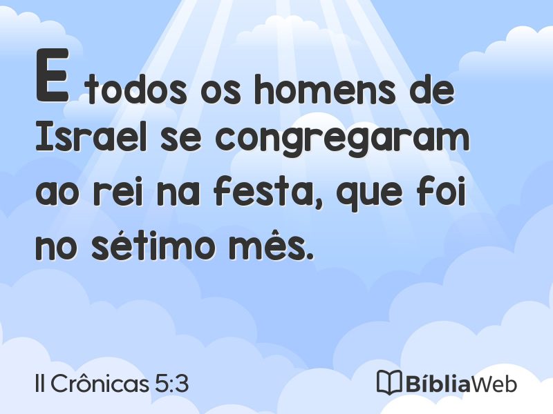 II Crônicas 5:3 em imagem para compartilhar