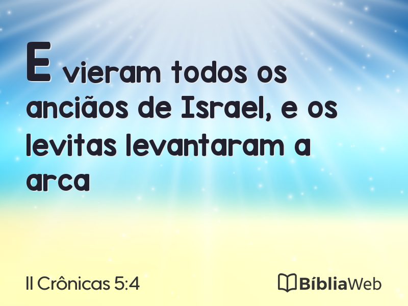 II Crônicas 5:4 em imagem para compartilhar
