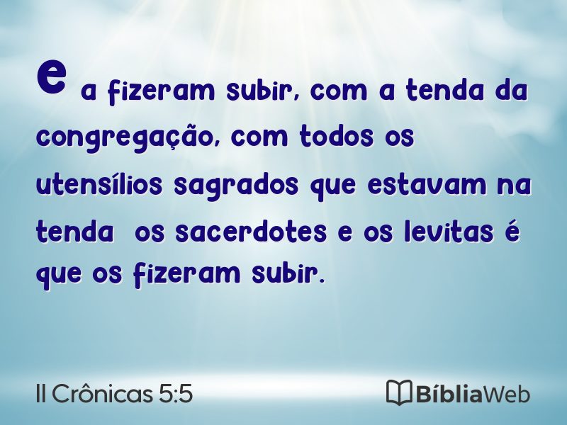 II Crônicas 5:5 em imagem para compartilhar
