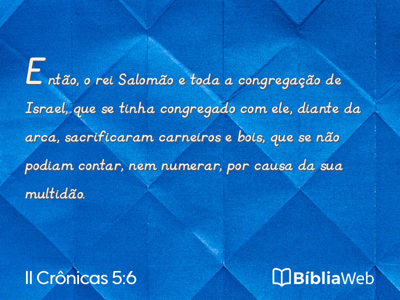 II Crônicas 5:6 em imagem para compartilhar