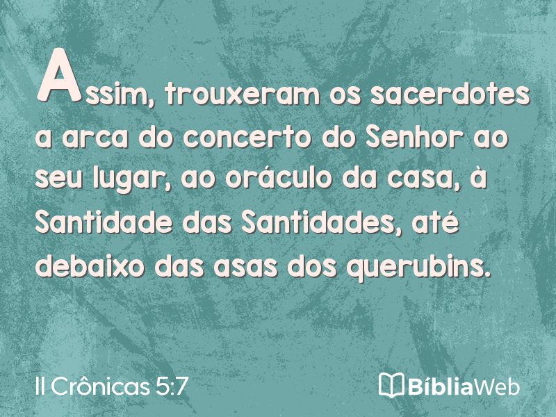 II Crônicas 5:7 em imagem para compartilhar