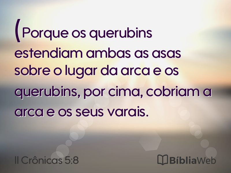 II Crônicas 5:8 em imagem para compartilhar