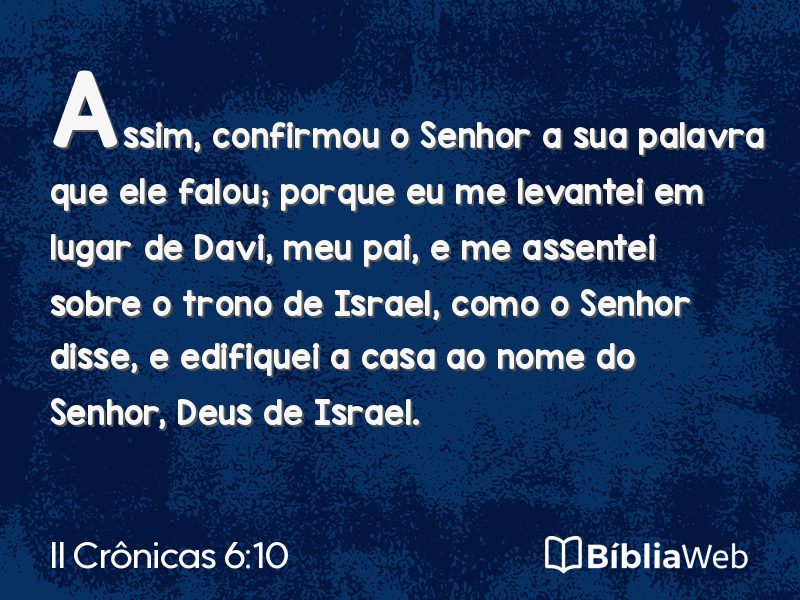 II Crônicas 6:10 em imagem para compartilhar