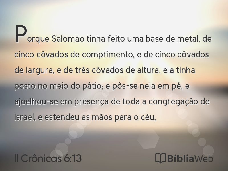 II Crônicas 6:13 em imagem para compartilhar