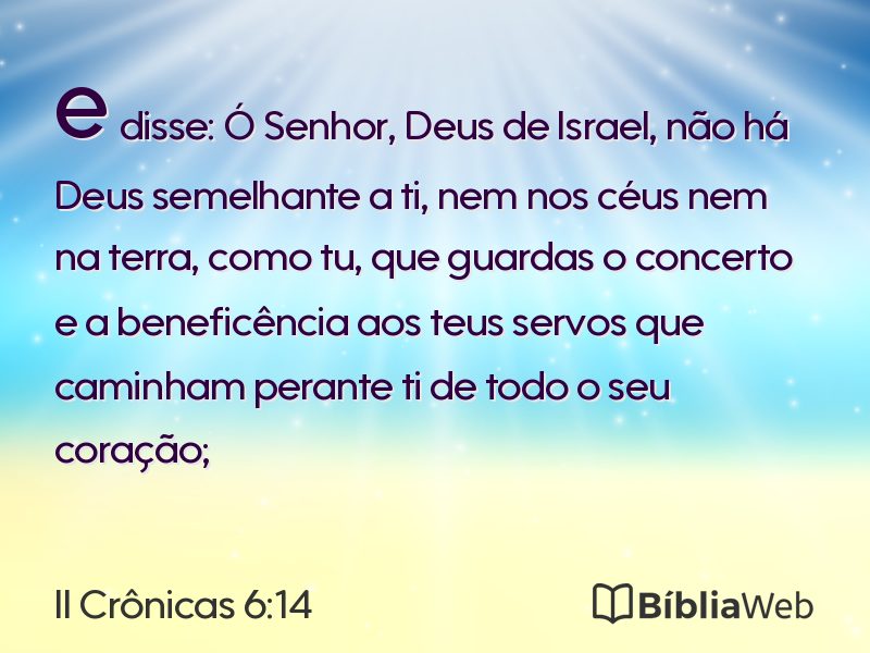 II Crônicas 6:14 em imagem para compartilhar