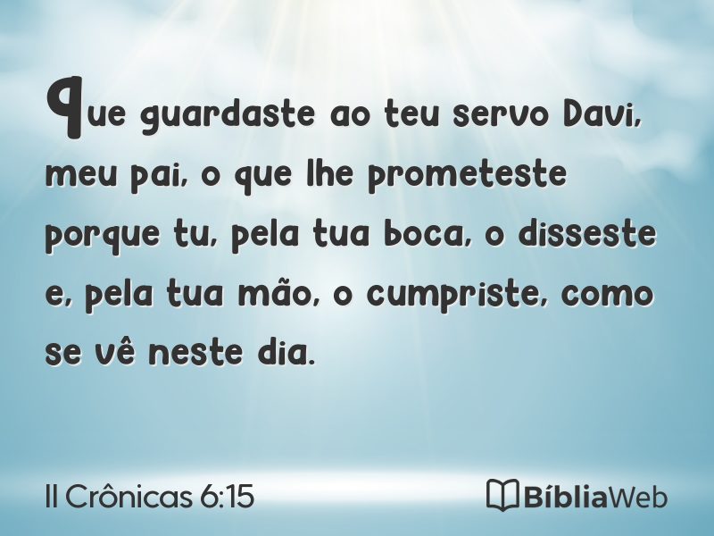 II Crônicas 6:15 em imagem para compartilhar
