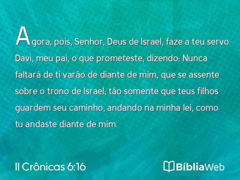 II Crônicas 6:16 em imagem para compartilhar