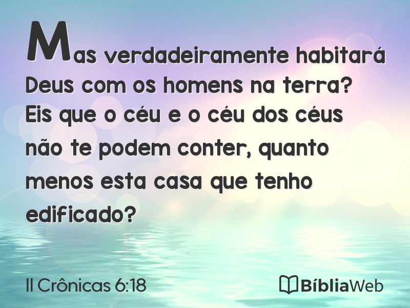 II Crônicas 6:18 em imagem para compartilhar