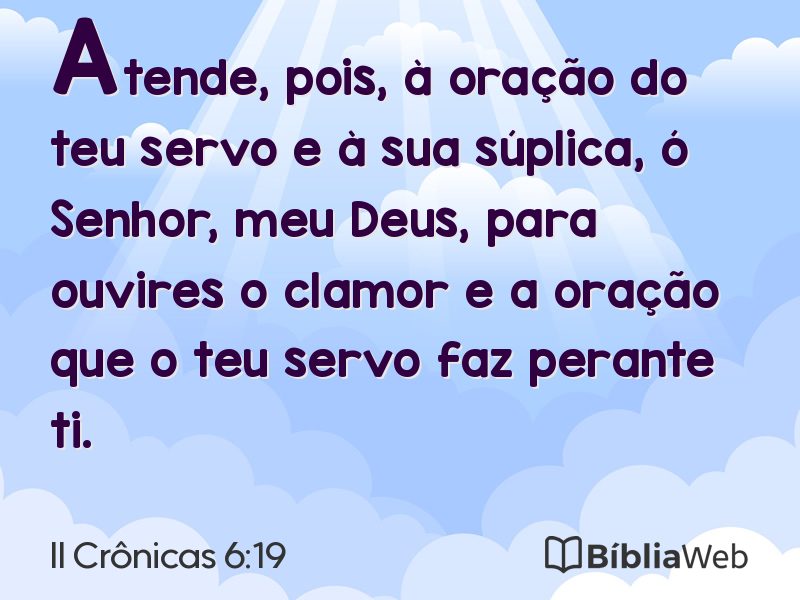 II Crônicas 6:19 em imagem para compartilhar