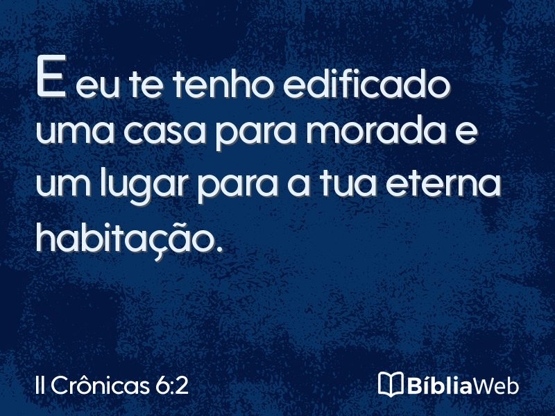 II Crônicas 6:2 em imagem para compartilhar