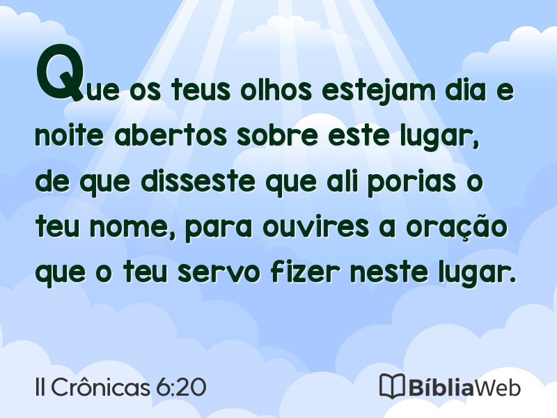 II Crônicas 6:20 em imagem para compartilhar
