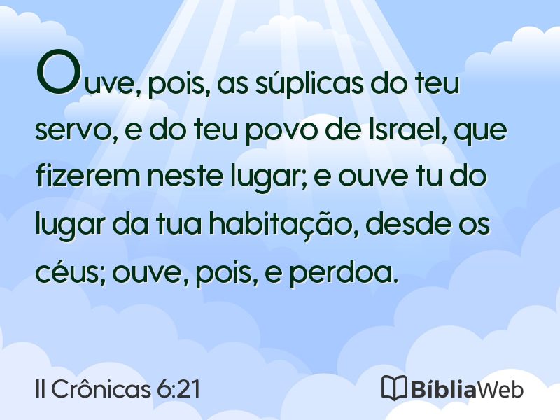 II Crônicas 6:21 em imagem para compartilhar