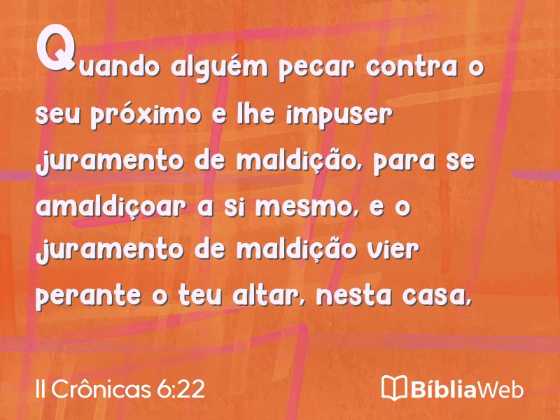 II Crônicas 6:22 em imagem para compartilhar