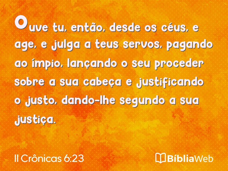 II Crônicas 6:23 em imagem para compartilhar