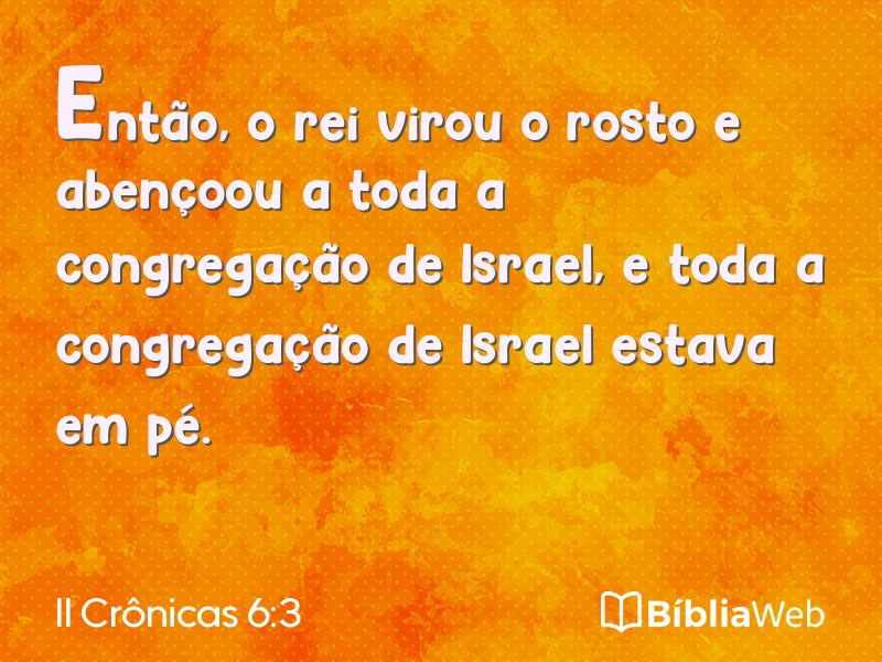 II Crônicas 6:3 em imagem para compartilhar