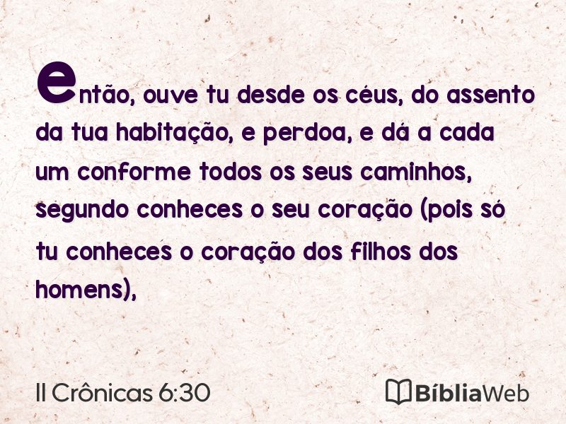 II Crônicas 6:30 em imagem para compartilhar