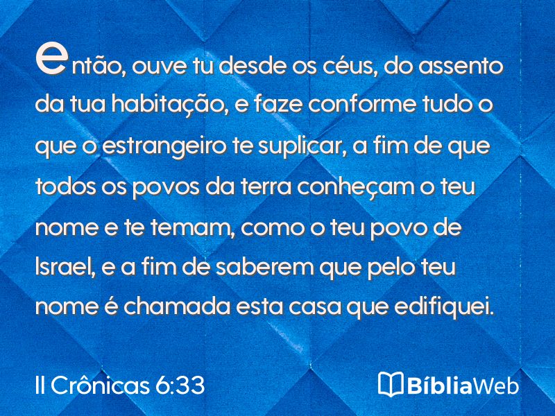 II Crônicas 6:33 em imagem para compartilhar
