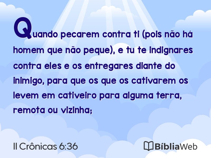 II Crônicas 6:36 em imagem para compartilhar