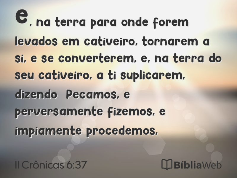 II Crônicas 6:37 em imagem para compartilhar
