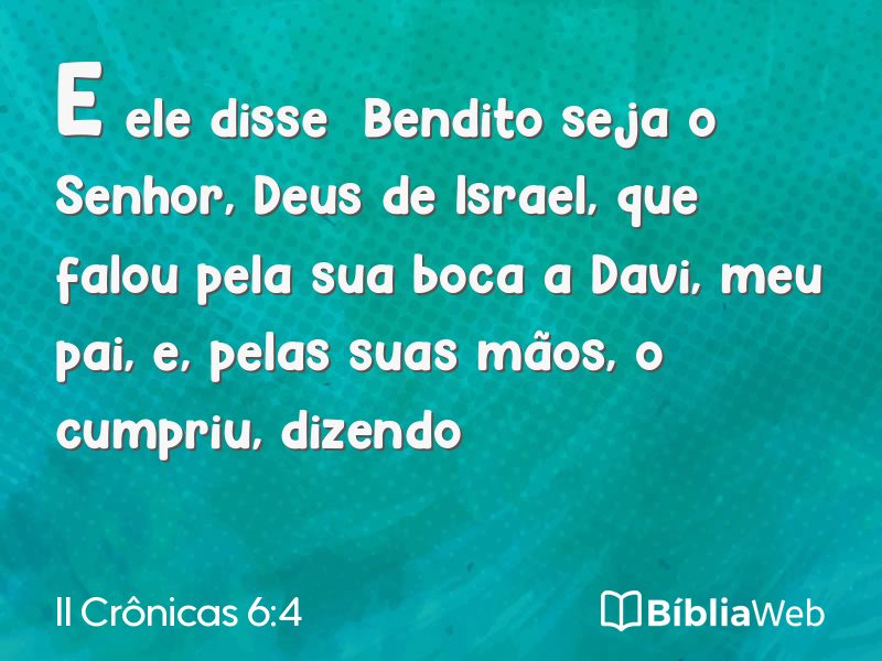 II Crônicas 6:4 em imagem para compartilhar
