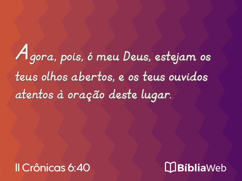 II Crônicas 6:40 em imagem para compartilhar