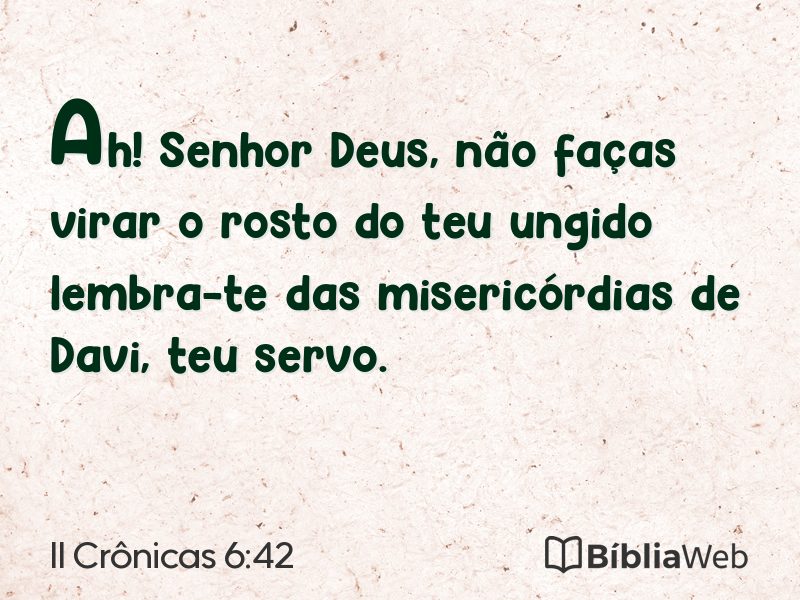 II Crônicas 6:42 em imagem para compartilhar
