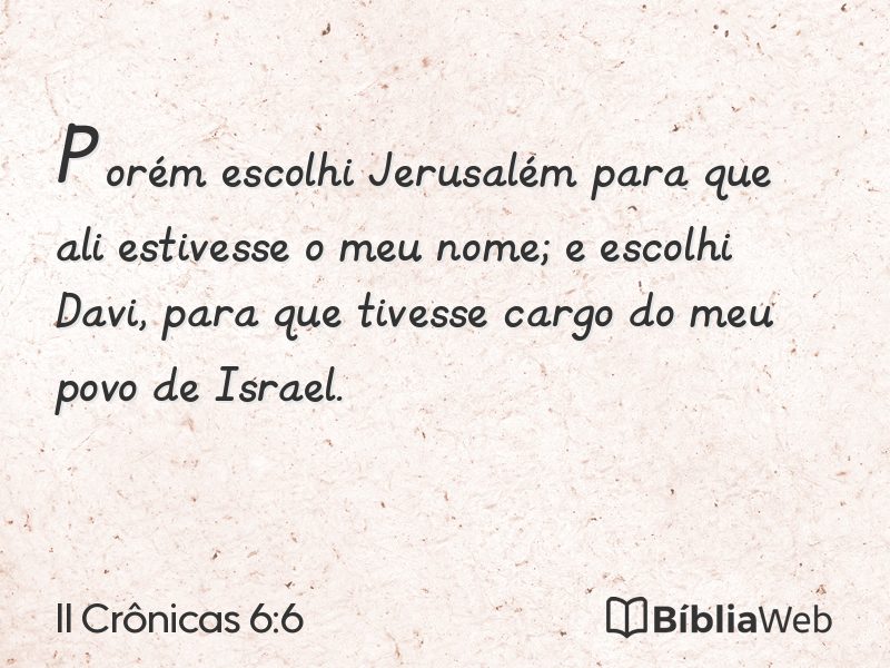 II Crônicas 6:6 em imagem para compartilhar