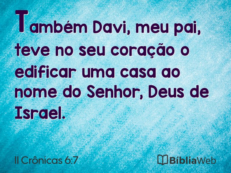 II Crônicas 6:7 em imagem para compartilhar