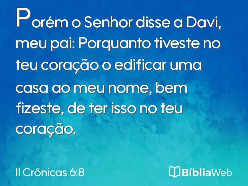 II Crônicas 6:8 em imagem para compartilhar