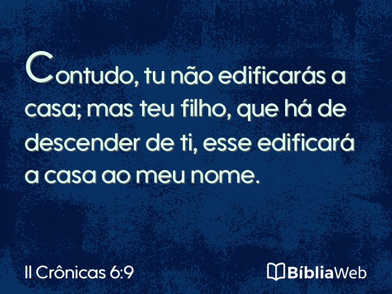 II Crônicas 6:9 em imagem para compartilhar