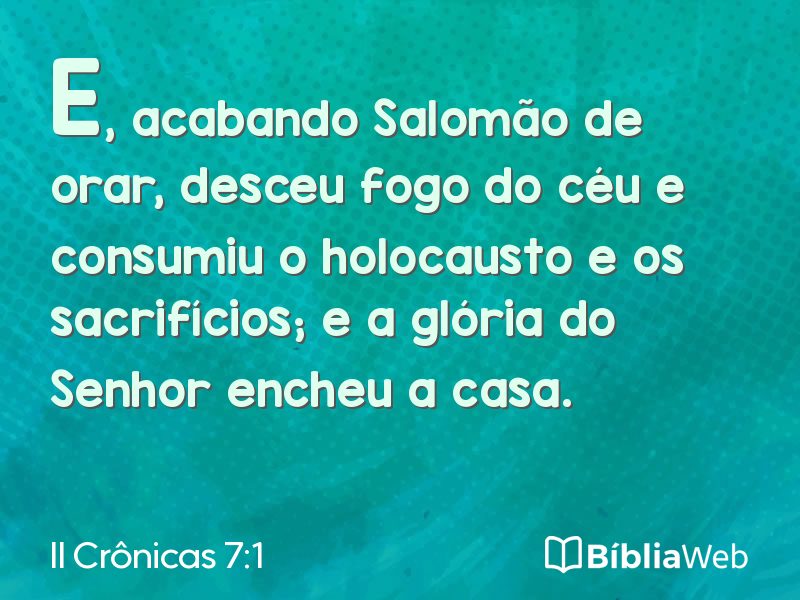 II Crônicas 7:1 em imagem para compartilhar