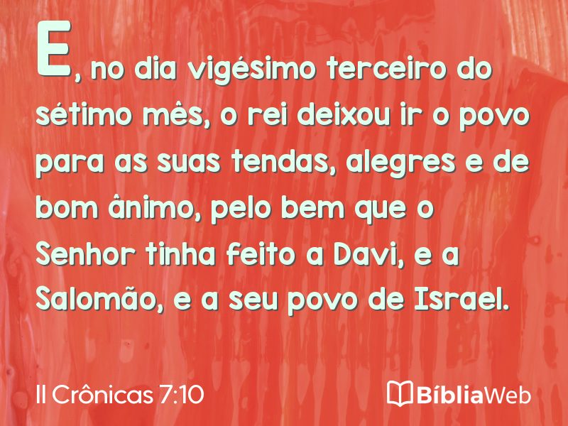 II Crônicas 7:10 em imagem para compartilhar